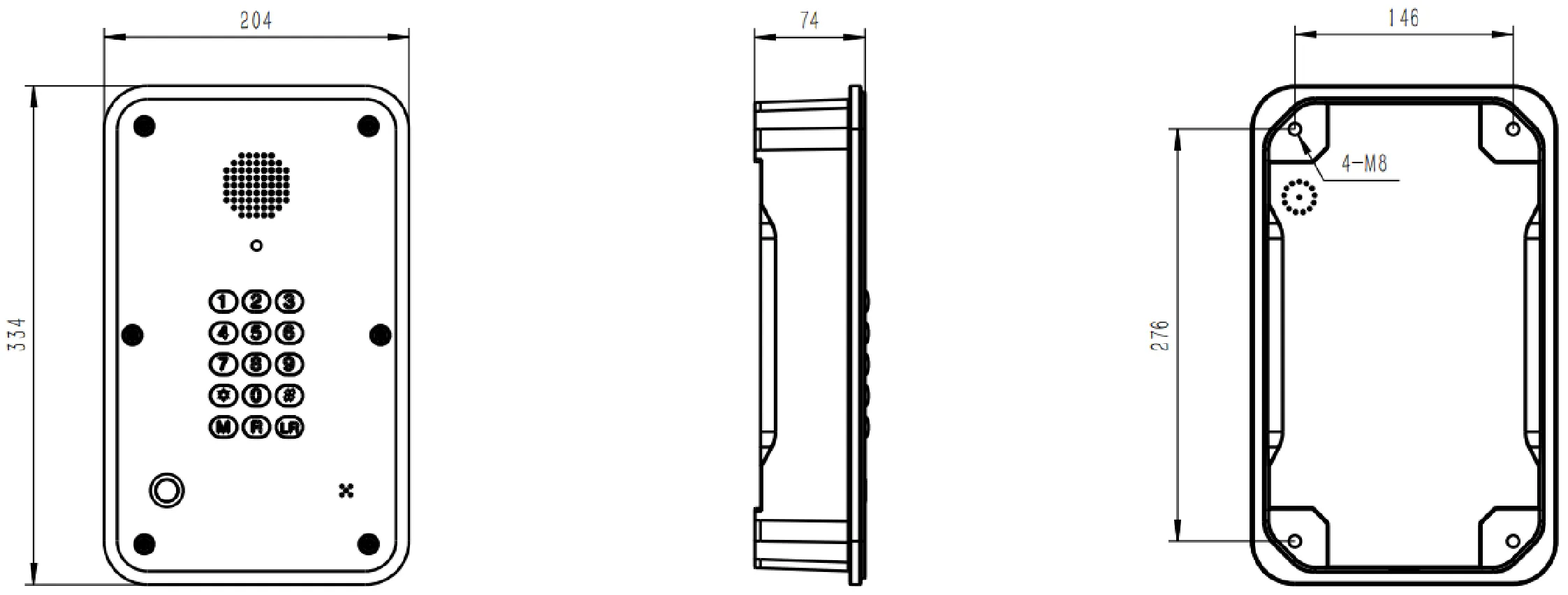 JR104-FK-4G Dimensions