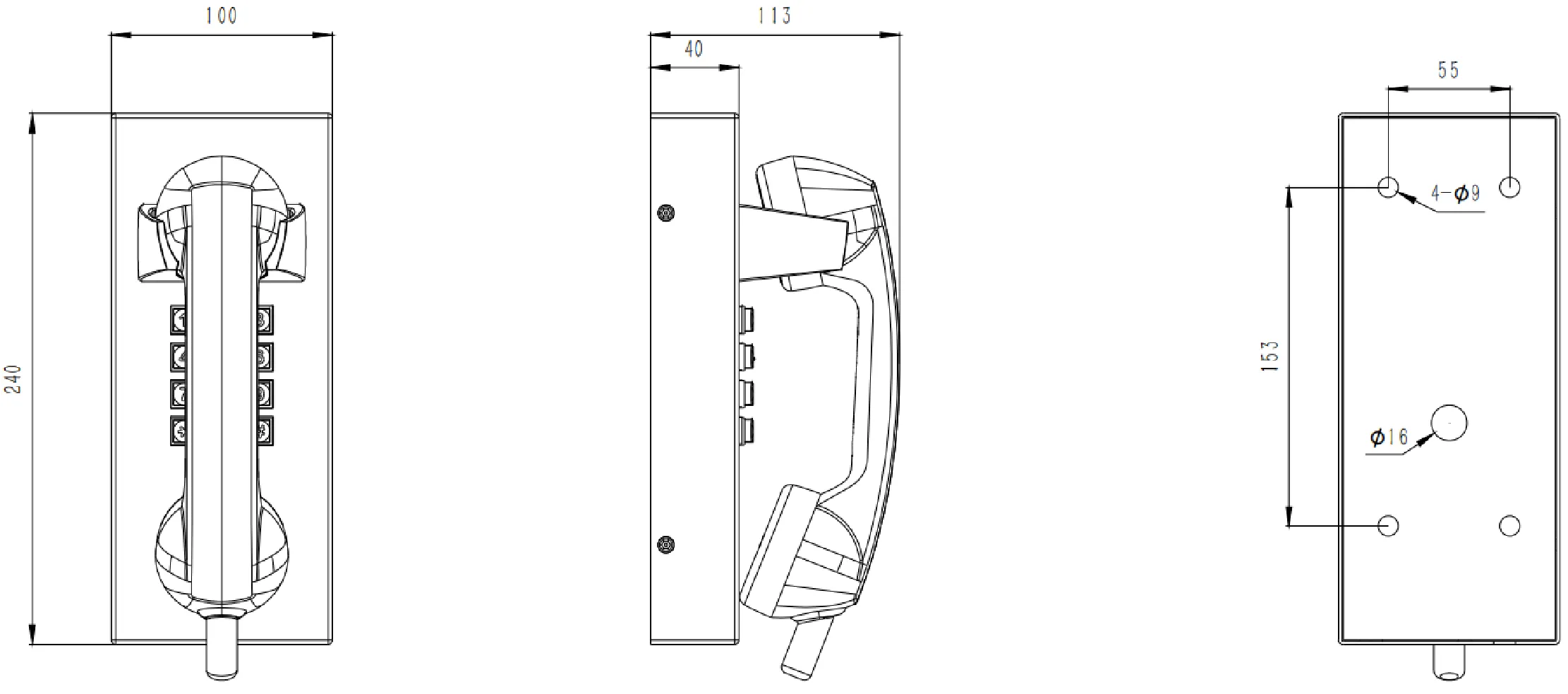 JR202-FK-VC-SIP Dimensions