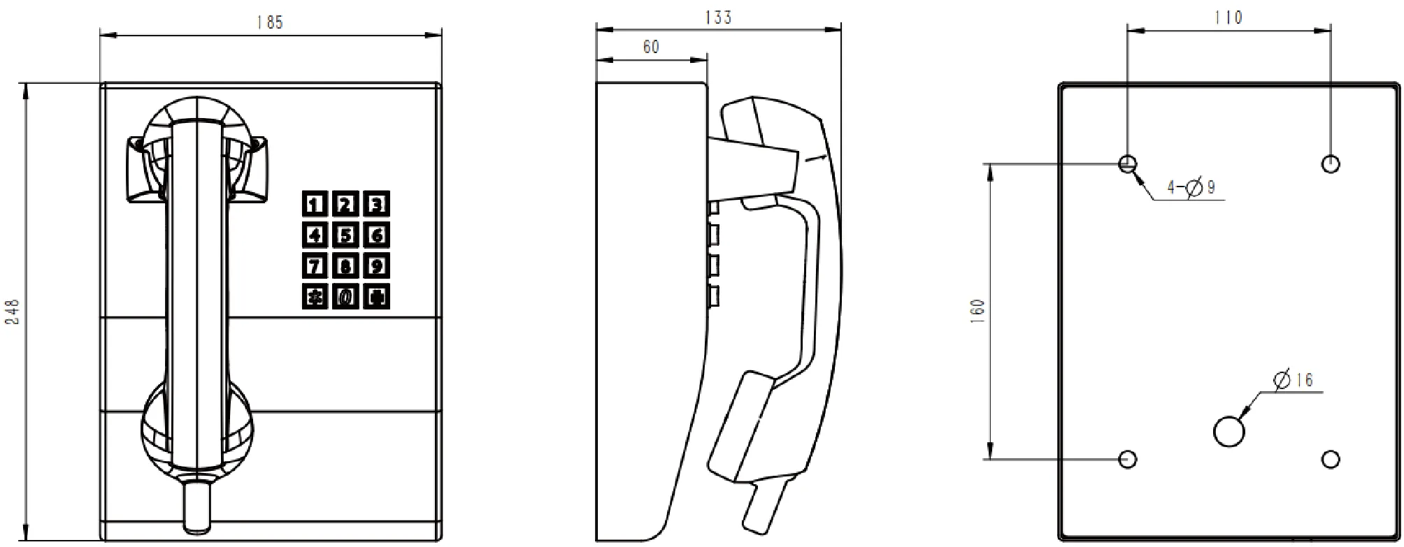 JR206-FK-SIP Dimensions