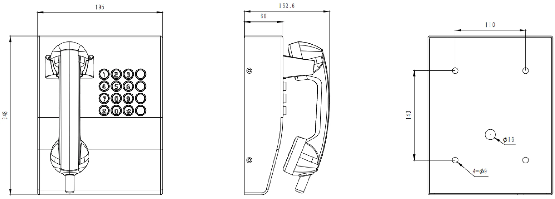 JR207-FK-SIP Dimensions