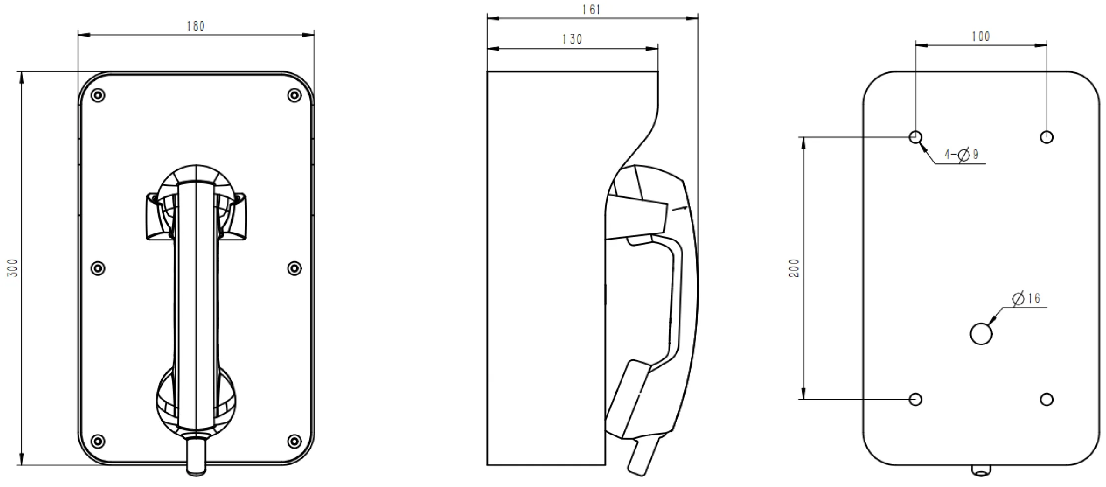 JR210-CB-SIP Dimensions