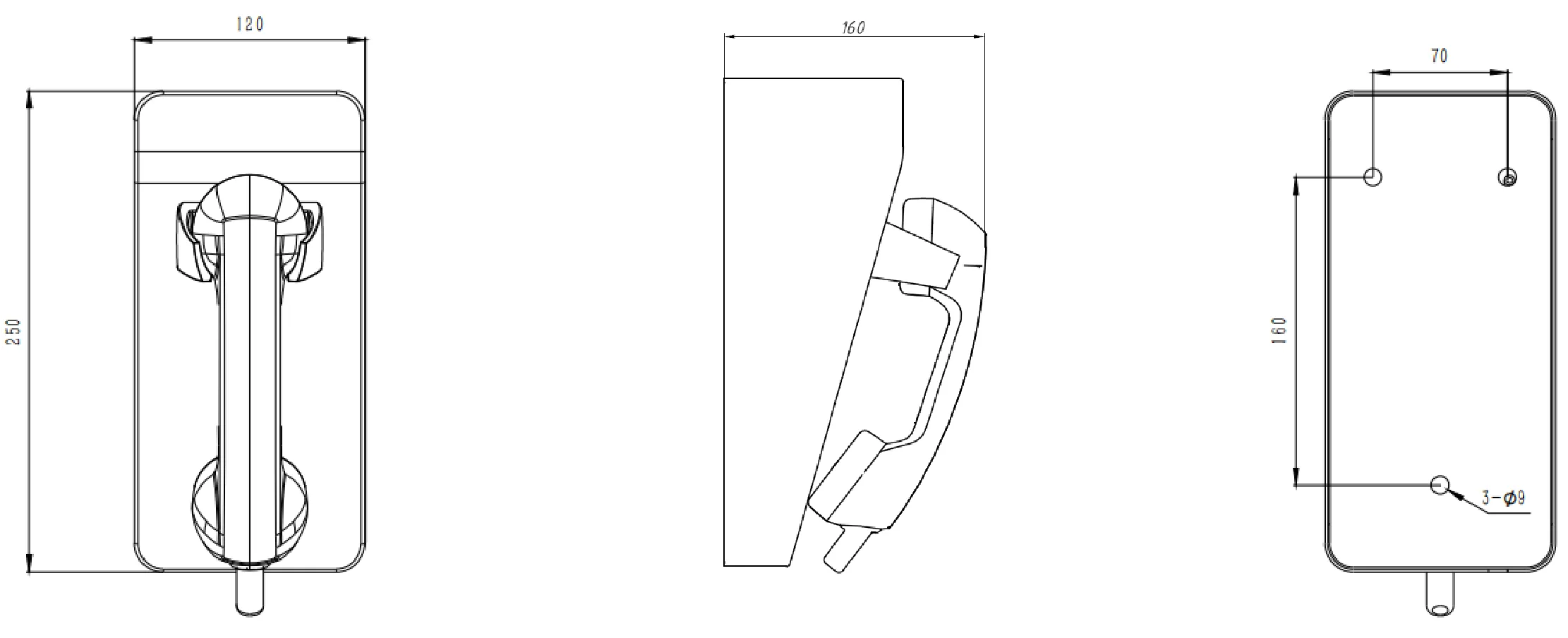 JR211-1B-AL Dimensions