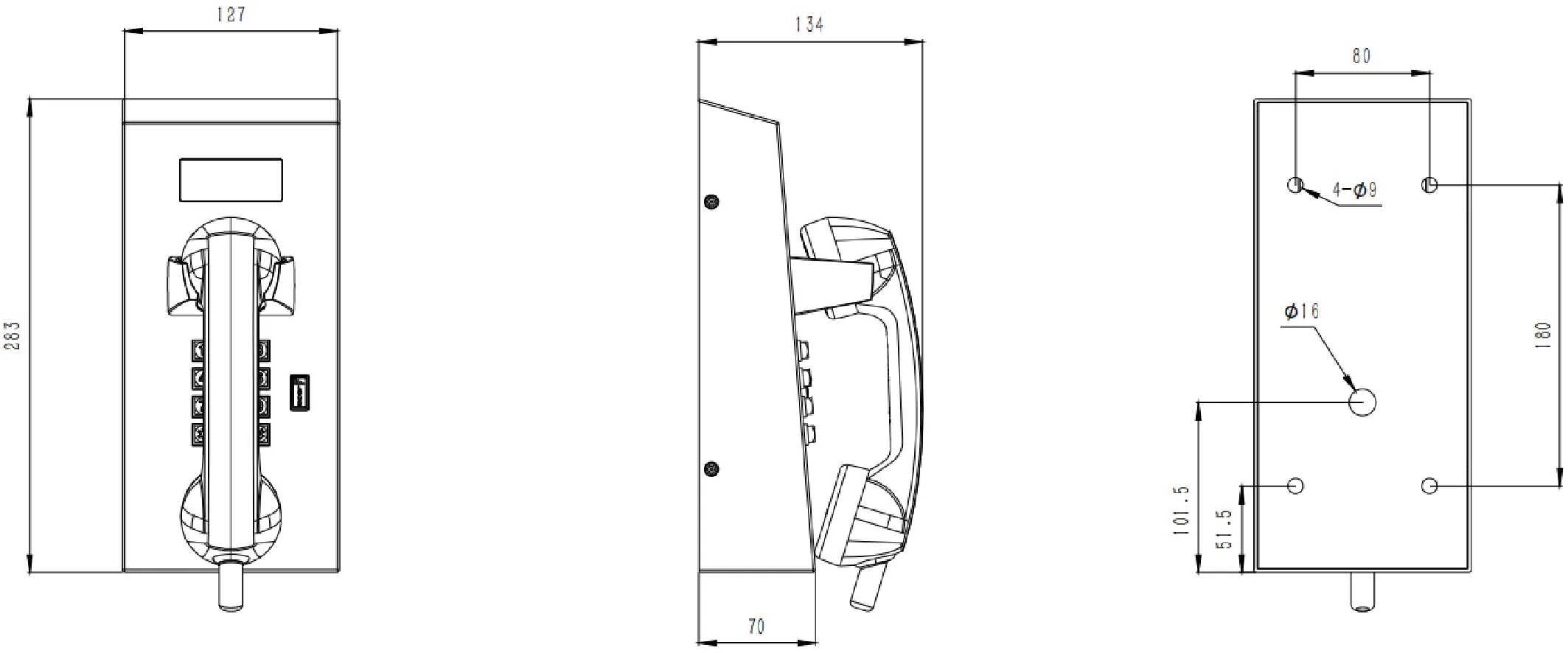 JR212-FK-VC-4G Dimensions