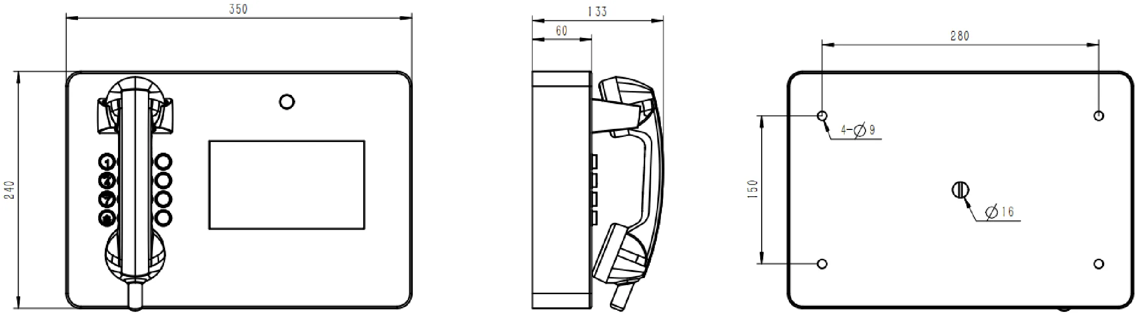 JR213-FK-SIP Dimensions