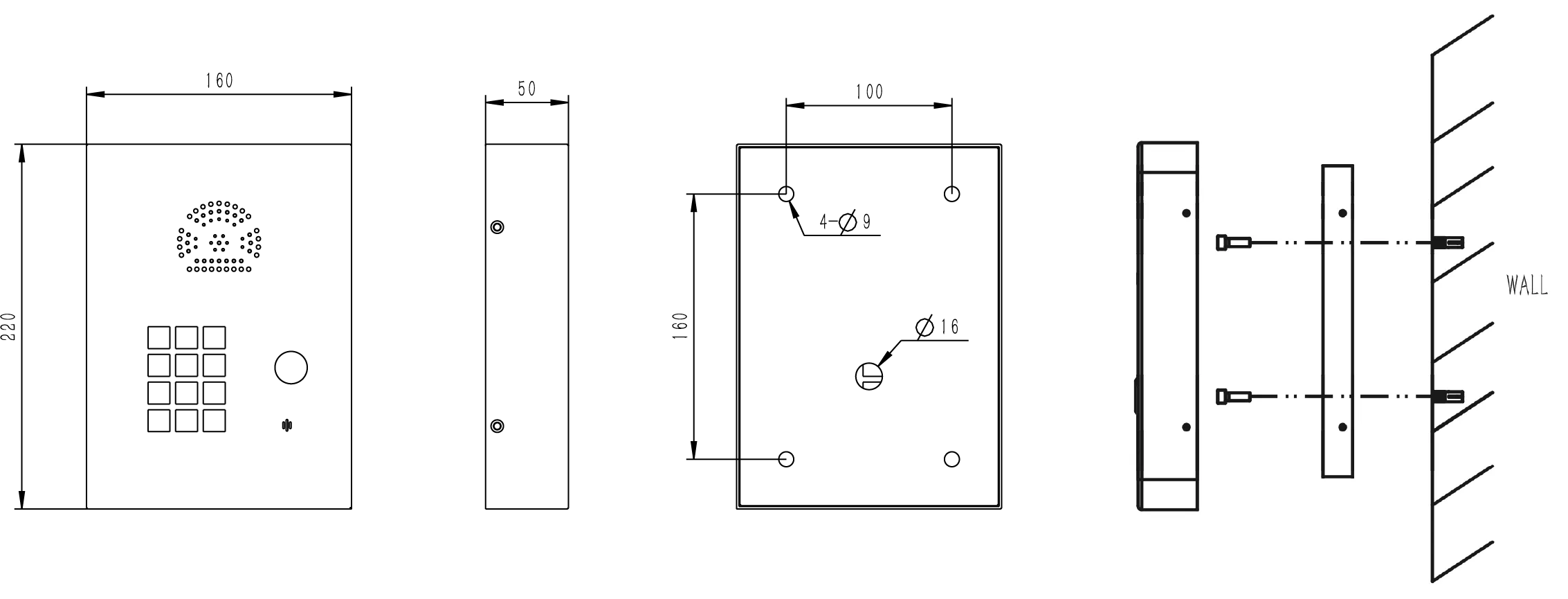 JR308-FK-OW-SIP Dimensions