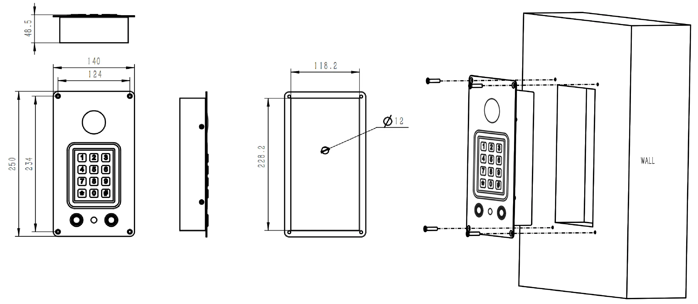 JR309-FK-A-IW-SIP Dimensions