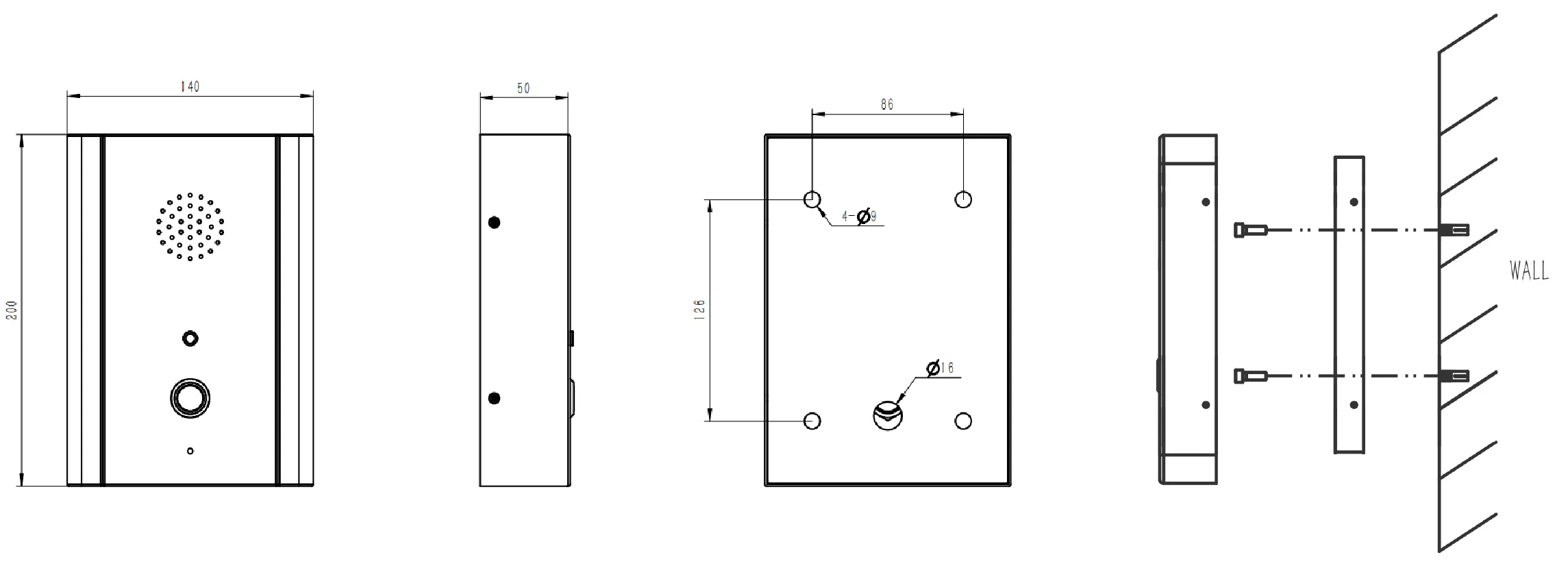 JR313-SC-AL Dimensions