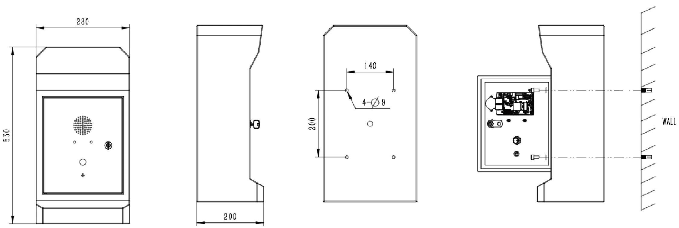 JR330-SC-AL Dimensions