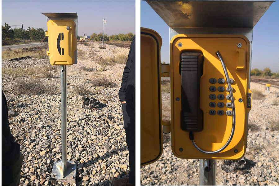 JR Weatherproof Telephones are installed Beside railway track in Turkey