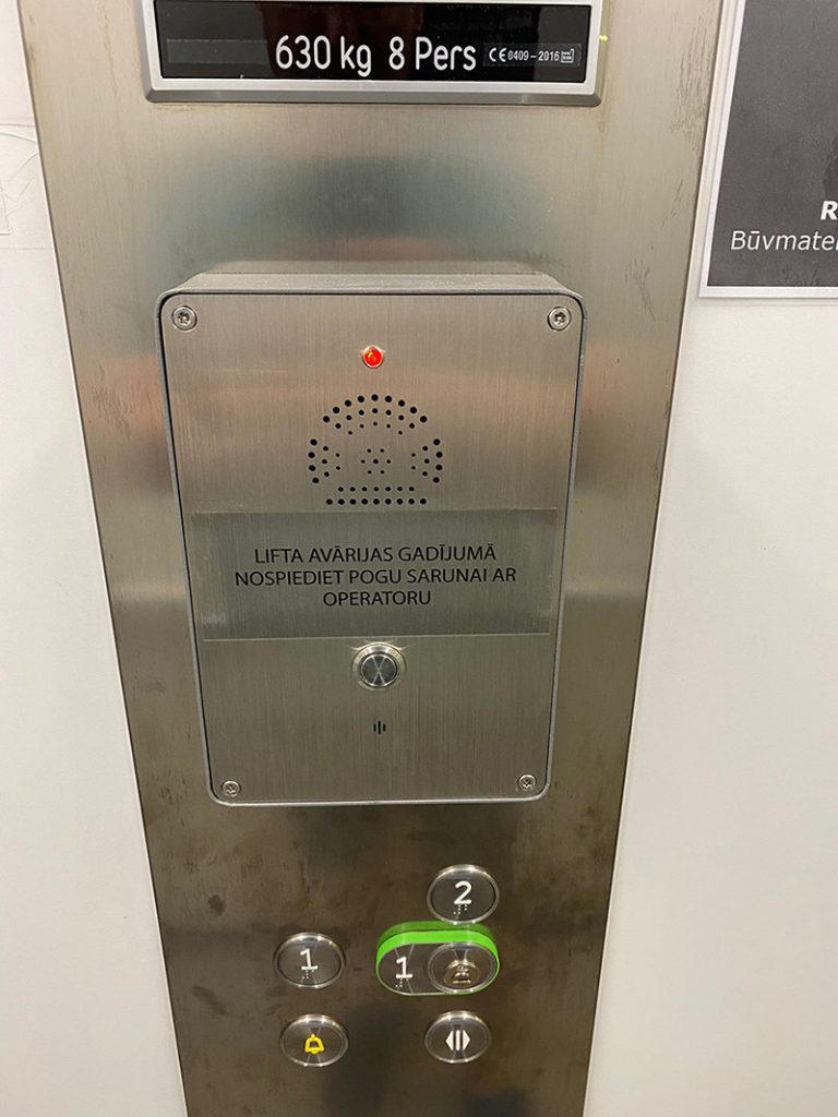 J&R emergency telephones are installed in latvian elevators