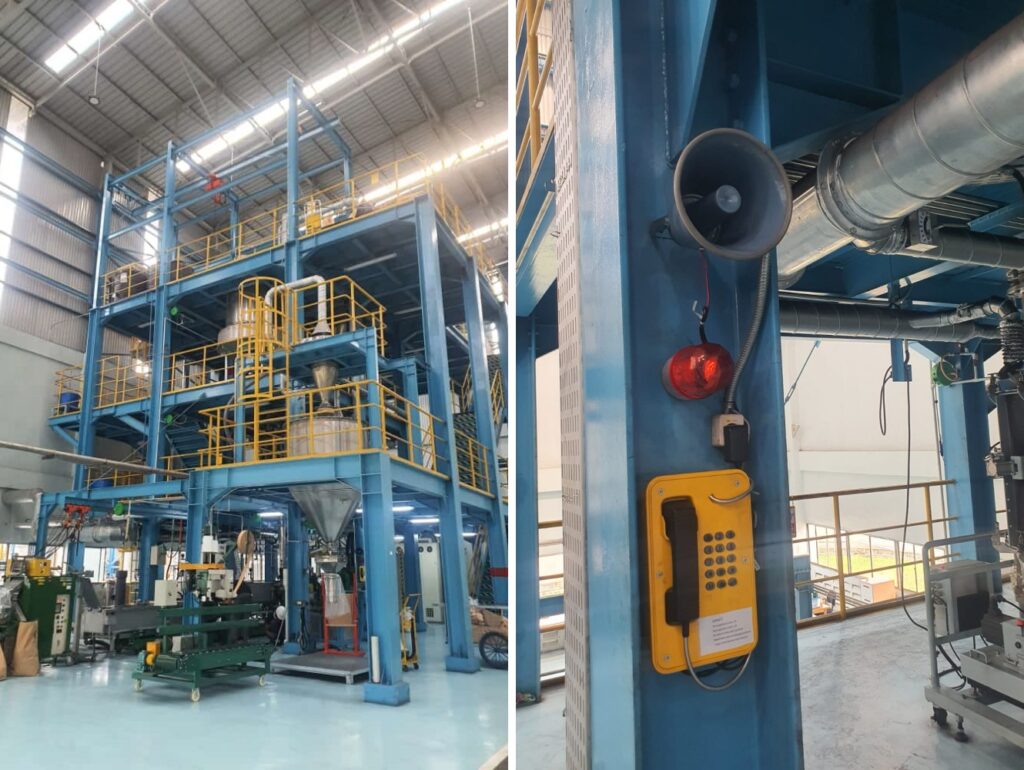 Waterproof Telephone equipped with a loudspeaker and LED beacon light in the Indonesia Factory Project